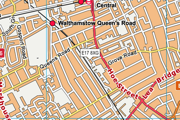 E17 8XG map - OS VectorMap District (Ordnance Survey)