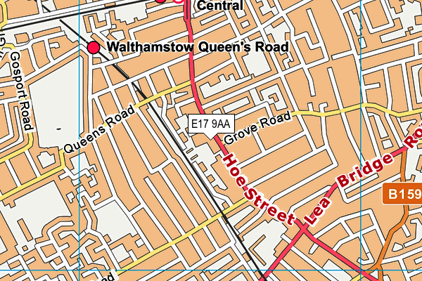 E17 9AA map - OS VectorMap District (Ordnance Survey)