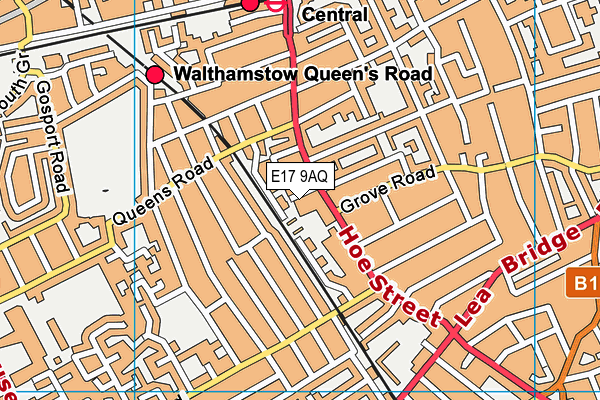 E17 9AQ map - OS VectorMap District (Ordnance Survey)