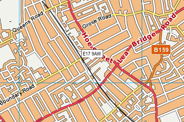 E17 9AW map - OS VectorMap District (Ordnance Survey)