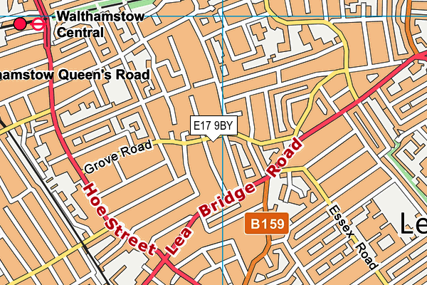 E17 9BY map - OS VectorMap District (Ordnance Survey)