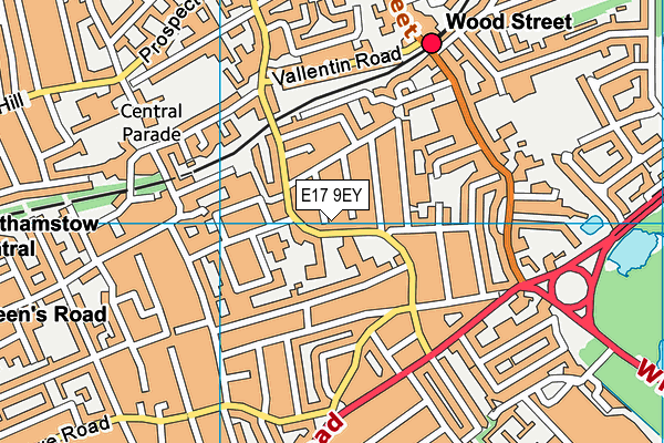 E17 9EY map - OS VectorMap District (Ordnance Survey)