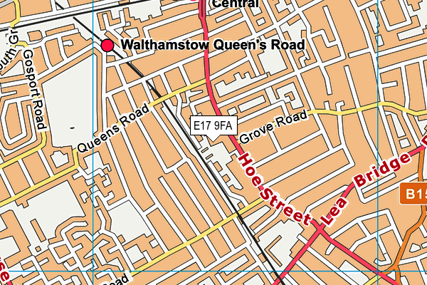 E17 9FA map - OS VectorMap District (Ordnance Survey)