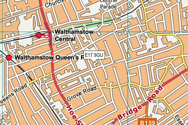 E17 9GU map - OS VectorMap District (Ordnance Survey)