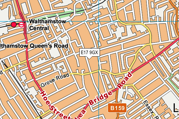 E17 9GX map - OS VectorMap District (Ordnance Survey)