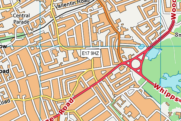 E17 9HZ map - OS VectorMap District (Ordnance Survey)