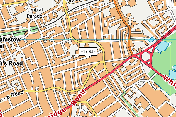 E17 9JF map - OS VectorMap District (Ordnance Survey)