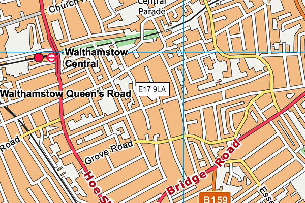 E17 9LA map - OS VectorMap District (Ordnance Survey)