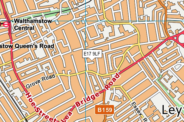 E17 9LF map - OS VectorMap District (Ordnance Survey)