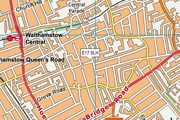 E17 9LH map - OS VectorMap District (Ordnance Survey)