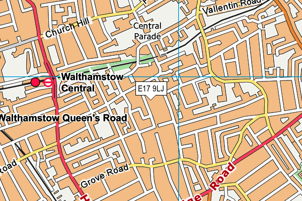E17 9LJ map - OS VectorMap District (Ordnance Survey)