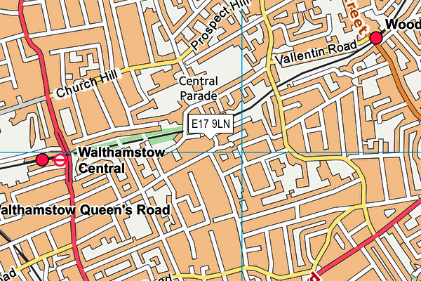 E17 9LN map - OS VectorMap District (Ordnance Survey)