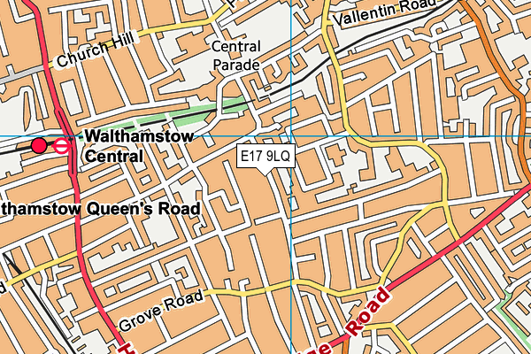 E17 9LQ map - OS VectorMap District (Ordnance Survey)