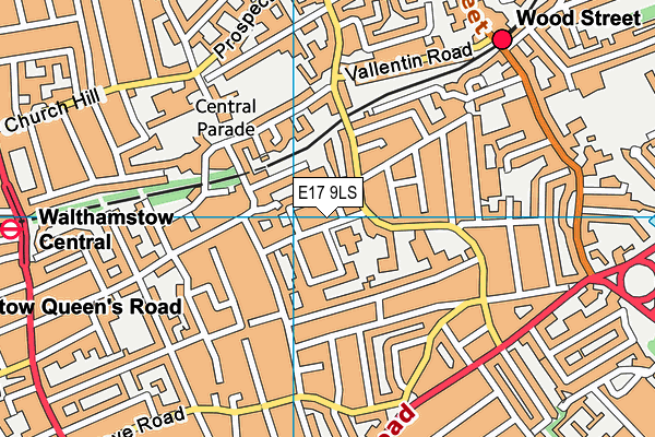 E17 9LS map - OS VectorMap District (Ordnance Survey)