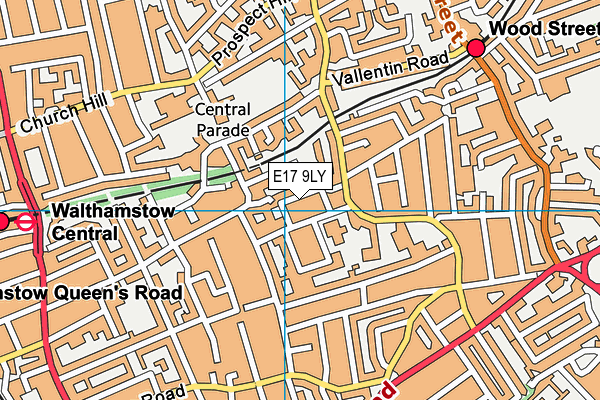 E17 9LY map - OS VectorMap District (Ordnance Survey)