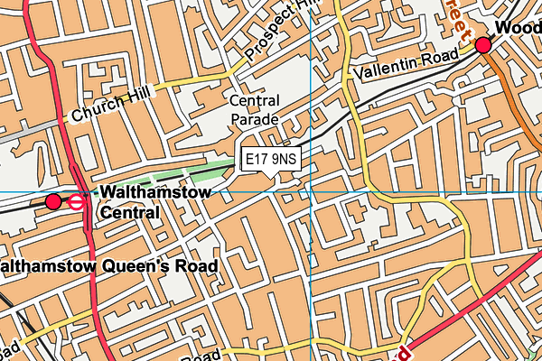 E17 9NS map - OS VectorMap District (Ordnance Survey)