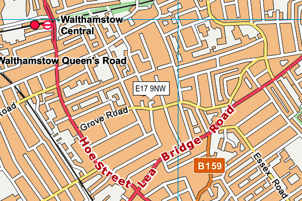 E17 9NW map - OS VectorMap District (Ordnance Survey)