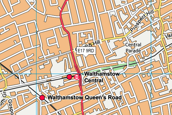E17 9RD map - OS VectorMap District (Ordnance Survey)