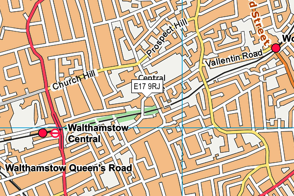 E17 9RJ map - OS VectorMap District (Ordnance Survey)