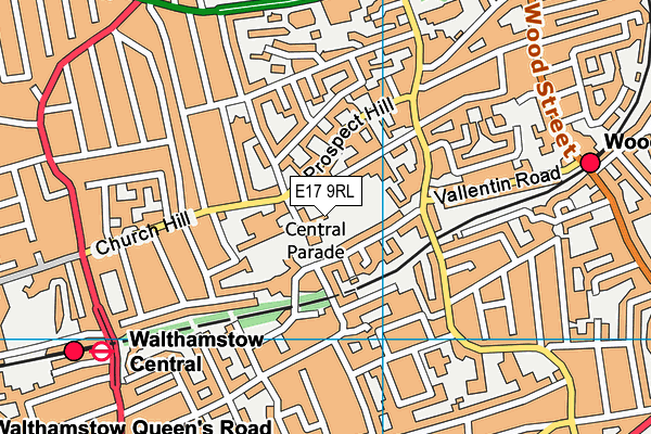 E17 9RL map - OS VectorMap District (Ordnance Survey)
