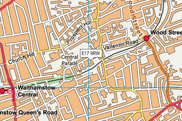 E17 9RW map - OS VectorMap District (Ordnance Survey)