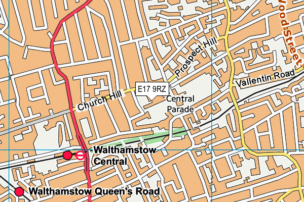 E17 9RZ map - OS VectorMap District (Ordnance Survey)