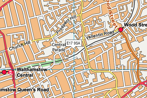 E17 9SA map - OS VectorMap District (Ordnance Survey)