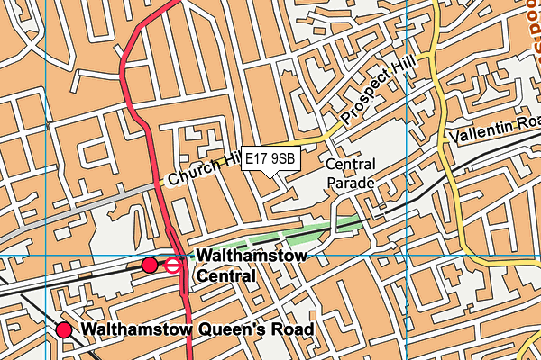 Church Hill Nursery School map (E17 9SB) - OS VectorMap District (Ordnance Survey)