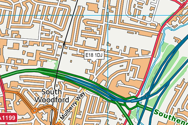 E18 1DJ map - OS VectorMap District (Ordnance Survey)