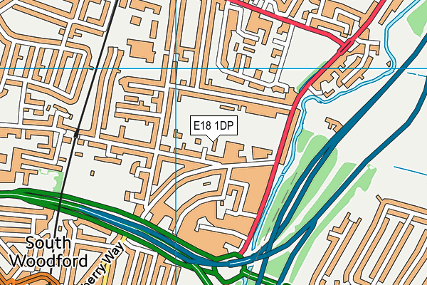 E18 1DP map - OS VectorMap District (Ordnance Survey)