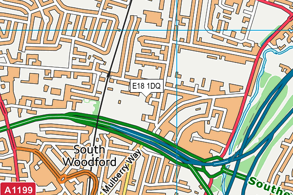 E18 1DQ map - OS VectorMap District (Ordnance Survey)