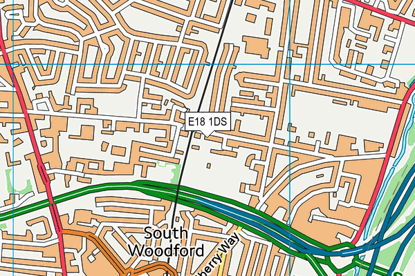 E18 1DS map - OS VectorMap District (Ordnance Survey)