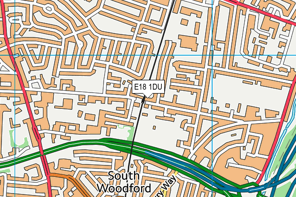 E18 1DU map - OS VectorMap District (Ordnance Survey)