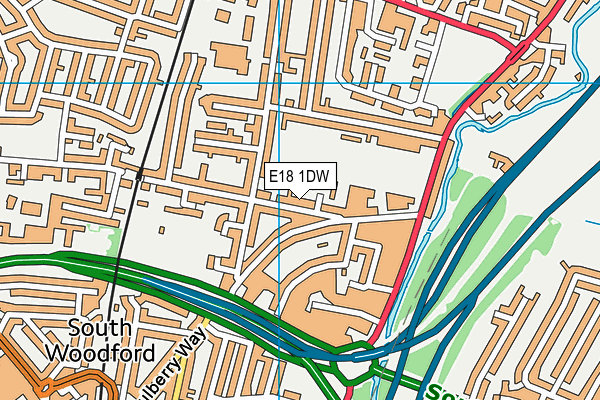 E18 1DW map - OS VectorMap District (Ordnance Survey)