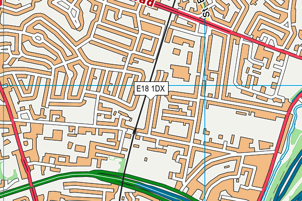 E18 1DX map - OS VectorMap District (Ordnance Survey)