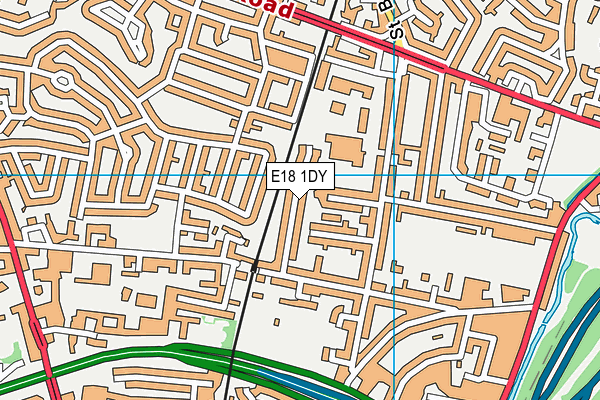 E18 1DY map - OS VectorMap District (Ordnance Survey)