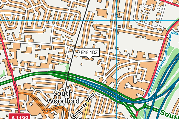 E18 1DZ map - OS VectorMap District (Ordnance Survey)