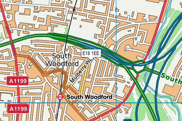 E18 1EE map - OS VectorMap District (Ordnance Survey)