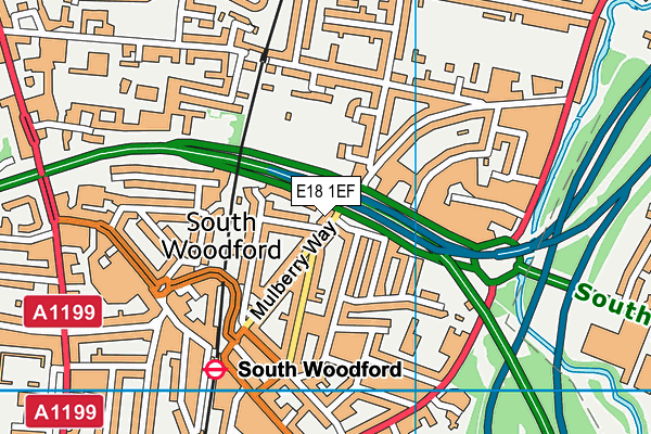 E18 1EF map - OS VectorMap District (Ordnance Survey)