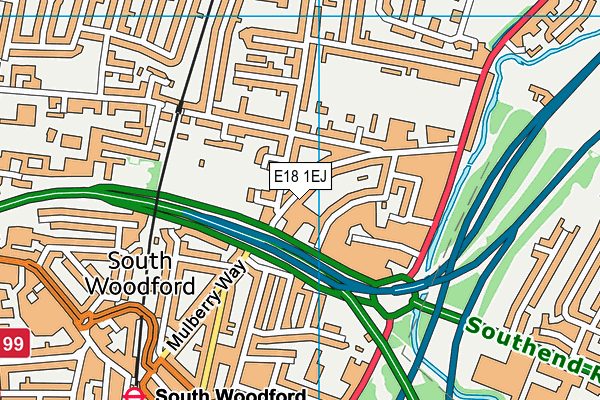 E18 1EJ map - OS VectorMap District (Ordnance Survey)