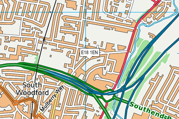 E18 1EN map - OS VectorMap District (Ordnance Survey)