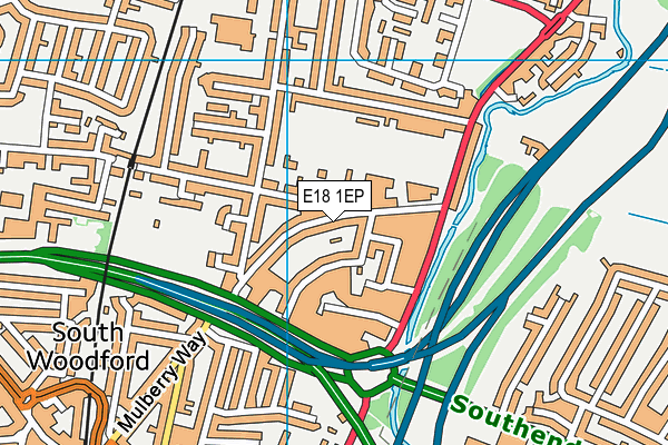 E18 1EP map - OS VectorMap District (Ordnance Survey)