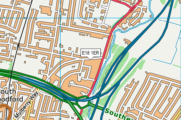 E18 1ER map - OS VectorMap District (Ordnance Survey)