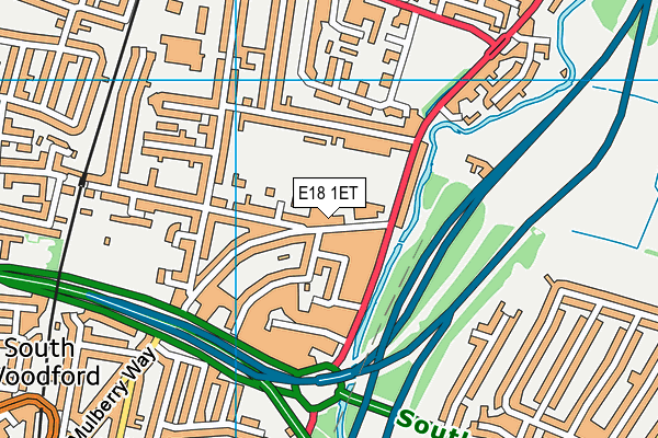 E18 1ET map - OS VectorMap District (Ordnance Survey)