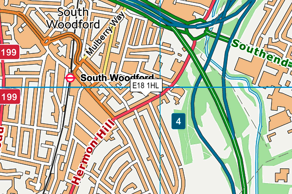 E18 1HL map - OS VectorMap District (Ordnance Survey)