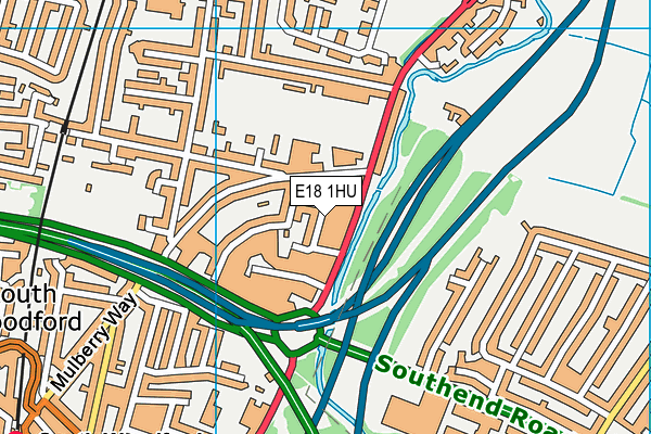 E18 1HU map - OS VectorMap District (Ordnance Survey)