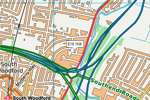 E18 1HX map - OS VectorMap District (Ordnance Survey)