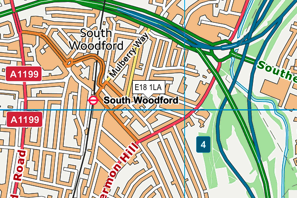 E18 1LA map - OS VectorMap District (Ordnance Survey)