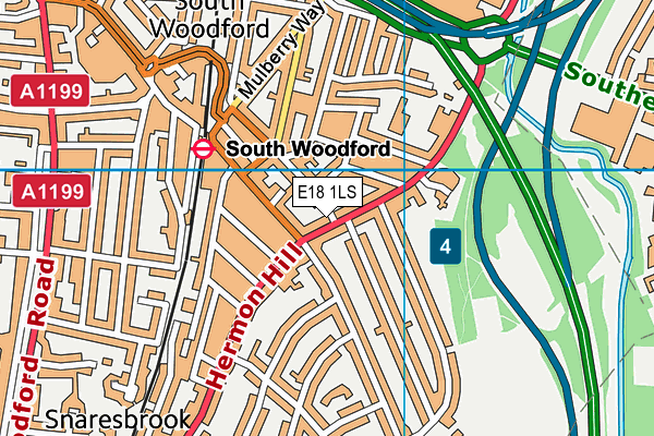 E18 1LS map - OS VectorMap District (Ordnance Survey)