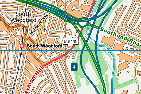 E18 1NN map - OS VectorMap District (Ordnance Survey)